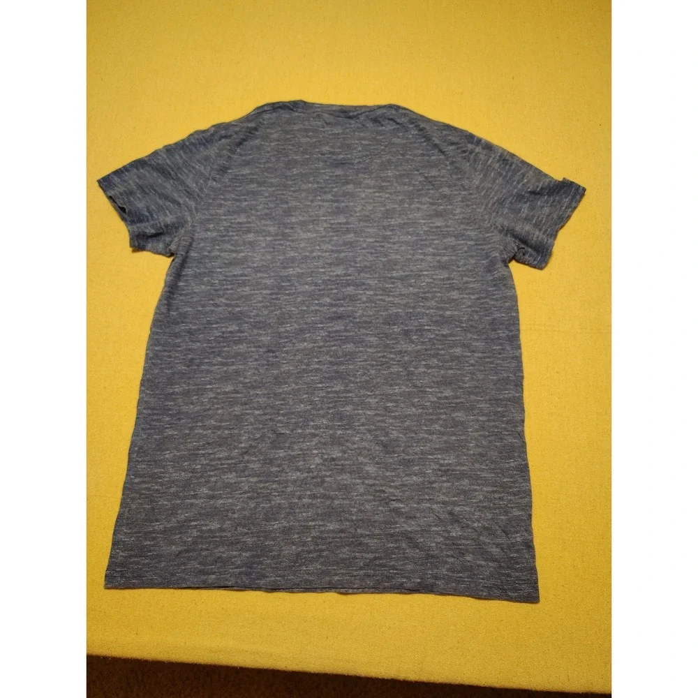 Hollister Men T-Shirt Blue Space Dye Marl Crew Neck Short Sleeve Seagull Logo 23 - Picture 4 of 6